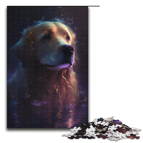 Puzzle 1000 Teile für Erwachsene, Traumhafter Golden Retriever, Holzpuzzle für Erwachsene, Familienspaß, Größe 50 x 75 cm Puzzle 1000 Teile für Erwachsene, Traumhafter Golden Retriever, Holzpuzzle für Erwachsene, Familienspaß, Größe 50 x 75 cm von KJYMNC