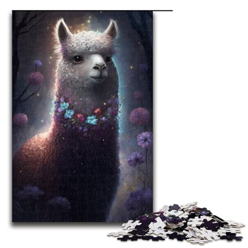 Puzzle 1000 Teile für Erwachsene, Verträumte Alpaka-Blume, Holzpuzzle für Erwachsene, Familienspaß, Größe 50 x 75 cm Puzzle 1000 Teile für Erwachsene, Verträumte Alpaka-Blume, Holzpuzzle für Erwachsene, Familienspaß, Größe 50 x 75 cm von KJYMNC
