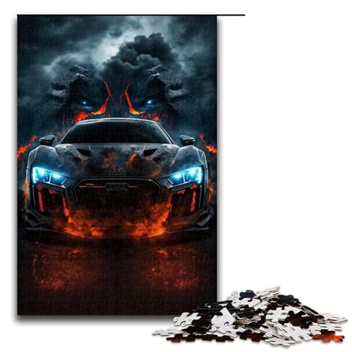 Puzzle 1000 Teile für Erwachsene, Weltraum-Sportwagen-Puzzle, Wanddekoration, Trainieren Sie Ihr Gehirn und Ihre Hände, für Jugendliche ab 14 Jahren, Größe 50 x 75 cm von KJYMNC