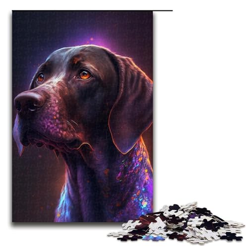 Puzzle 1000 Teile für Erwachsene, bunter Blitzhund, tolles Geschenk für Spiele, Größe 50 x 75 cm von KJYMNC