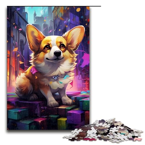 Puzzle 1000 Teile für Erwachsene, buntes Corgi-Puzzle für Erwachsene, Holzpuzzle für Sommerliebhaber, Größe 50 x 75 cm Puzzle 1000 Teile für Erwachsene, buntes Corgi-Puzzle für Erwachsene, Holzpuzzle für Sommerliebhaber, Größe 50 x 75 cm von KJYMNC