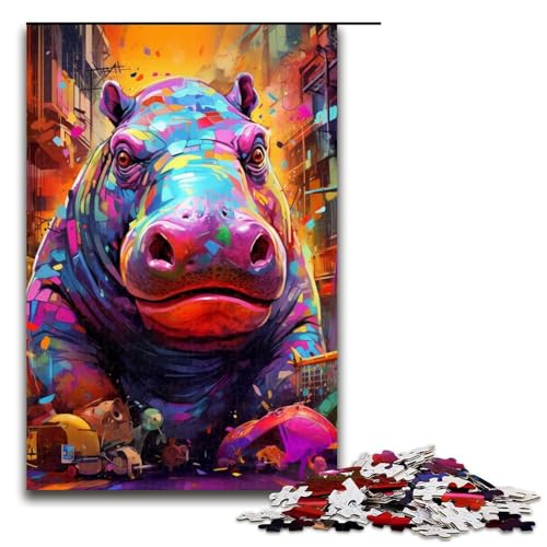 Puzzle 1000 Teile für Erwachsene, buntes Hamster-Puzzle, Wanddekoration, trainieren Sie Ihr Gehirn und Ihre Hände, für Jugendliche ab 14 Jahren, Größe 50 x 75 cm von KJYMNC