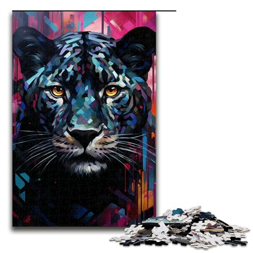 Puzzle 1000 Teile für Erwachsene, buntes schwarzes Leoparden-Puzzle für Erwachsene, Holzpuzzle für Sommerliebhaber, Größe 50 x 75 cm Puzzle 1000 Teile für Erwachsene, buntes schwarzes Leoparden-Puzzle für Erwachsene, Holzpuzzle für Sommerliebhaber, Größe 50 x 75 cm von KJYMNC