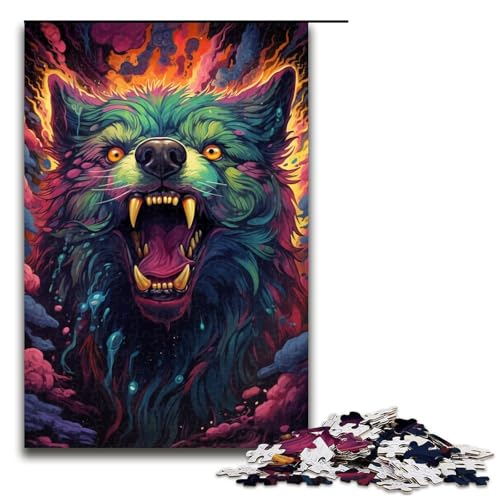 Puzzle 1000 Teile für Erwachsene, farbenfroher Psychedelischer böser Hund aus der Zukunft, tolles Geschenk für Spiele, Größe 50 x 75 cm Puzzle 1000 Teile für Erwachsene, farbenfroher Psychedelischer böser Hund aus der Zukunft, tolles Geschenk für Spiele, Größe 50 x 75 cm von KJYMNC
