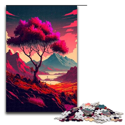 Puzzle 1000 Teile für Erwachsene, lebendige Retro-Szene, anspruchsvolles, schwieriges Puzzle, jedes Teil ist einzigartig – anspruchsvolles, unterhaltsames Familienspiel, Größe 50 x 75 cm von KJYMNC