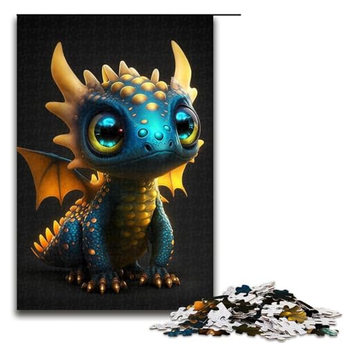 Puzzle 1000 Teile für Erwachsene, süßes Drachenbaby, tolles Geschenk für Spiele, Größe 50 x 75 cm von KJYMNC