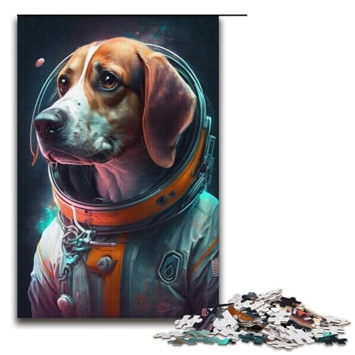 Puzzle 1000 Teile für Erwachsene Astronaut Beagle Puzzle Familienspaß Spiele Ganze Familie Größe 38x26 cm von KJYMNC