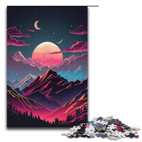Puzzle 1000 Teile für Erwachsene Berglandschaft Puzzle Familienspaß Spiele Ganze Familie Größe 38x26 cm von KJYMNC