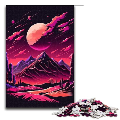 Puzzle 1000 Teile für Erwachsene Berglandschaft Puzzle Familienspaß Spiele Ganze Familie Größe 50x75 cm von KJYMNC