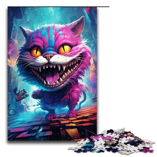 Puzzle 1000 Teile für Erwachsene ColorfulCat Puzzle Wanddekoration Trainieren Sie Ihr Gehirn und Ihre Hände für Jugendliche ab 14 Jahren Größe 50x75 cm von KJYMNC
