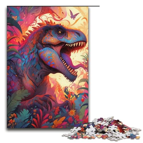 Puzzle 1000 Teile für Erwachsene Dinosaurier-Puzzles Tolles Geschenk für Spiele Größe 38x26 cm von KJYMNC