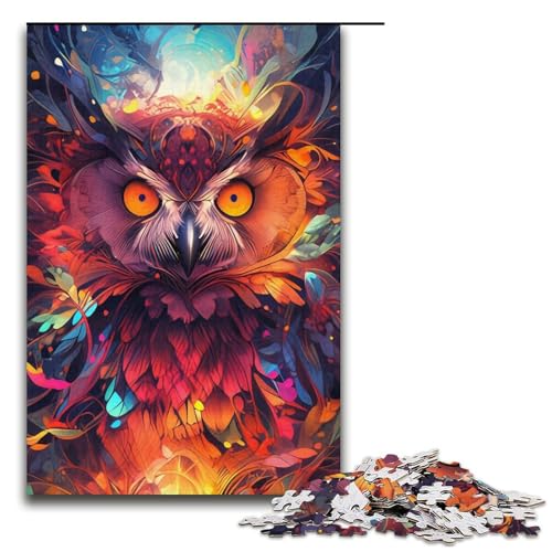 Puzzle 1000 Teile für Erwachsene Eulen-Puzzle Familienspaß Spiele Ganze Familie Größe 38x26 cm von KJYMNC