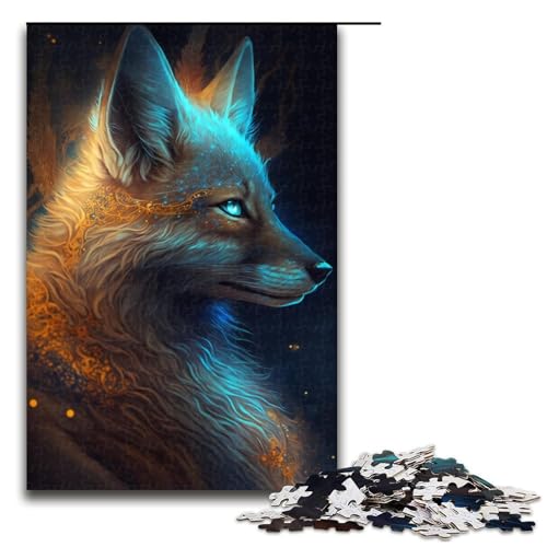 Puzzle 1000 Teile für Erwachsene Fuchs-Puzzle Wanddekoration Trainieren Sie Ihr Gehirn und Ihre Hände für Jugendliche ab 14 Jahren Größe 50x75 cm von KJYMNC