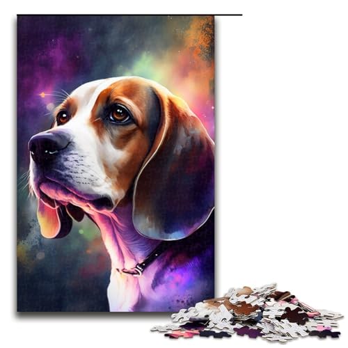 Puzzle 1000 Teile für Erwachsene Graffiti-Tier Beagle Puzzle Wanddekoration Trainieren Sie Ihr Gehirn und Ihre Hände für Jugendliche ab 14 Jahren Größe 50x75 cm von KJYMNC