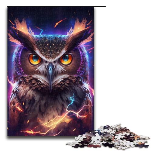 Puzzle 1000 Teile für Erwachsene Magische Eule Puzzle Familienspaß Spiele Ganze Familie Größe 50x75 cm von KJYMNC