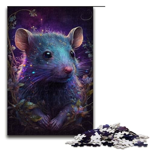 Puzzle 1000 Teile für Erwachsene Maus Blume Galaxie Puzzle Wanddekoration Trainieren Sie Ihr Gehirn und Ihre Hände für Jugendliche ab 14 Jahren Größe 50x75 cm von KJYMNC