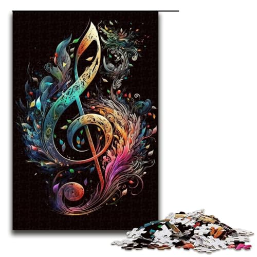Puzzle 1000 Teile für Erwachsene Musiknoten Puzzle Familienspaß Spiele Ganze Familie Größe 50x75 cm von KJYMNC