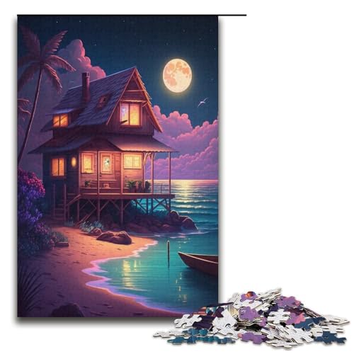Puzzle 1000 Teile für Erwachsene Neon Beach House Puzzle Papppuzzle für Erwachsene Familienspaß Größe 38x26cm Puzzle 1000 Teile für Erwachsene Neon Beach House Puzzle Papppuzzle für Erwachsene Familienspaß Größe 38x26cm von KJYMNC