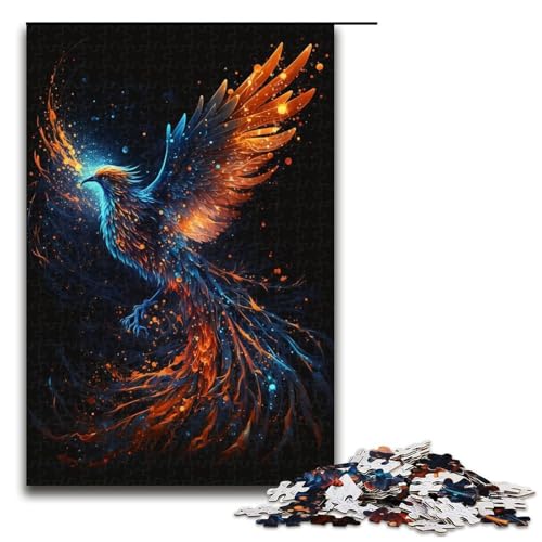 Puzzle 1000 Teile für Erwachsene Phoenix Puzzle Wanddekoration Trainieren Sie Ihr Gehirn und Ihre Hände für Jugendliche ab 14 Jahren Größe 50x75 cm von KJYMNC