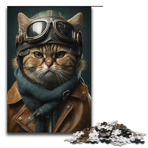 Puzzle 1000 Teile für Erwachsene Pilot Cat Puzzle Tolles Geschenk für Spiele Größe 38x26 cm Puzzle 1000 Teile für Erwachsene Pilot Cat Puzzle Tolles Geschenk für Spiele Größe 38x26 cm von KJYMNC