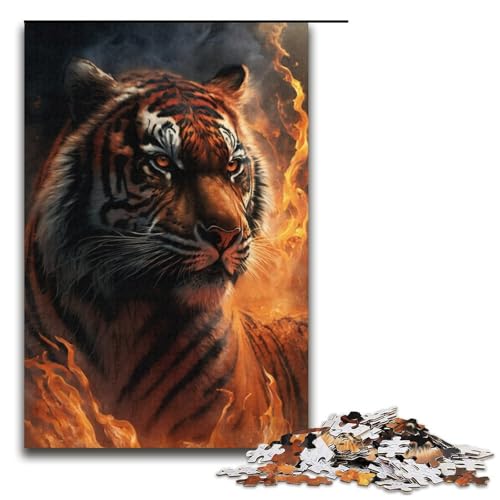 Puzzle 1000 Teile für Erwachsene Tiger Art Puzzle Familienspaß Spiele Ganze Familie Größe 38x26 cm von KJYMNC