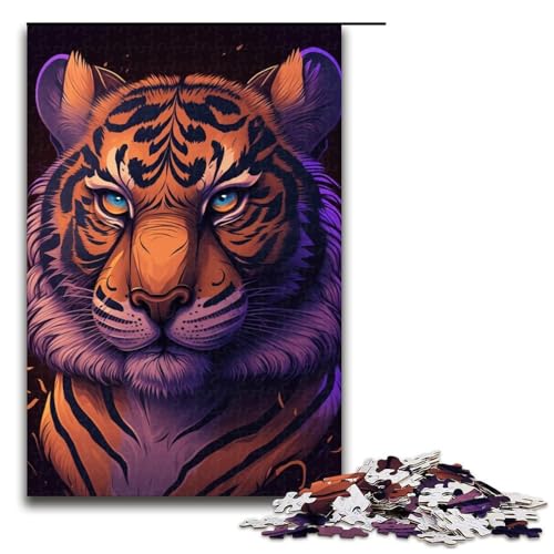 Puzzle 1000 Teile für Erwachsene Tiger-Puzzle Wanddekoration Trainieren Sie Ihr Gehirn und Ihre Hände für Jugendliche ab 14 Jahren Größe 50x75 cm von KJYMNC