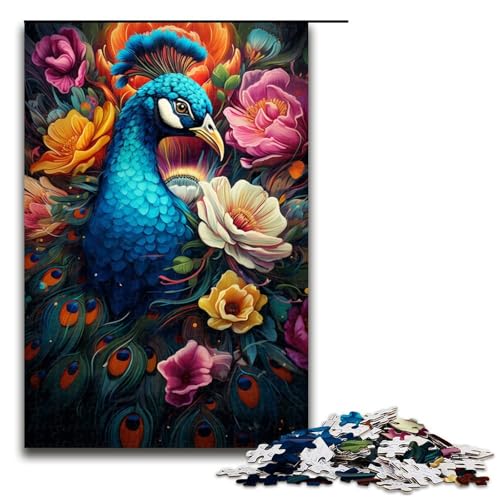 Puzzle 1000 Teile für Erwachsene und Kinder, Malen, bunter Pfau, Puzzle für Erwachsene, Holzpuzzle, Geschenke, Größe 50 x 75 cm Puzzle 1000 Teile für Erwachsene und Kinder, Malen, bunter Pfau, Puzzle für Erwachsene, Holzpuzzle, Geschenke, Größe 50 x 75 cm von KJYMNC