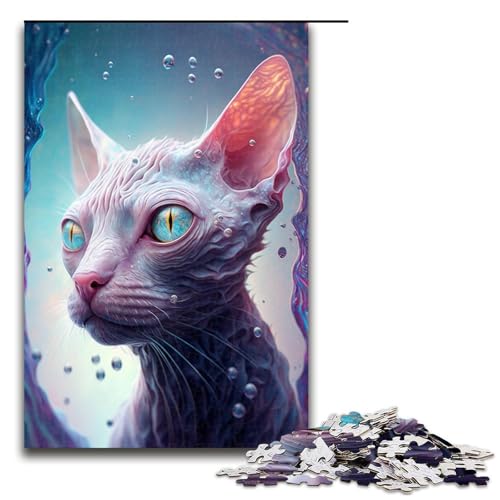 Puzzle 1000 Teile für Erwachsene und Kinder, Unterwasser-Haarlose Katze, Puzzle für Erwachsene, Holzpuzzle, Geschenke, Größe 50 x 75 cm Puzzle 1000 Teile für Erwachsene und Kinder, Unterwasser-Haarlose Katze, Puzzle für Erwachsene, Holzpuzzle, Geschenke, Größe 50 x 75 cm von KJYMNC