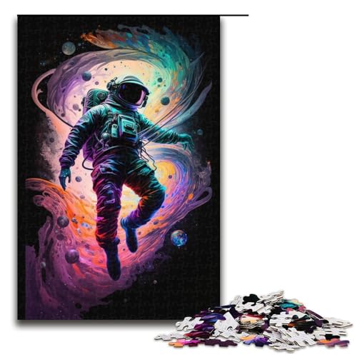 Puzzle 1000 Teile für Erwachsene und Kinder Astronauten-Puzzles für Erwachsene, Holzpuzzles, Geschenke, Größe 50 x 75 cm von KJYMNC