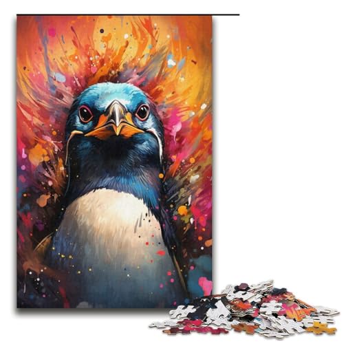 Puzzle für Erwachsene, 1000 Gemälde, Pinguin-Puzzle für Kinder, Kartonpuzzle, Heimdekoration, Größe 38 x 26 cm von KJYMNC