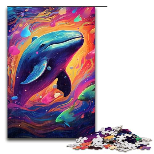 Puzzle für Erwachsene, 1000 Puzzleteile mit dem Motiv „Trippy Whale“, Holzpuzzle, Spaß für zu Hause, Geburtstagsgeschenk, Reisegeschenk, Größe 50 x 75 cm Puzzle für Erwachsene, 1000 Puzzleteile mit dem Motiv „Trippy Whale“, Holzpuzzle, Spaß für zu Hause, Geburtstagsgeschenk, Reisegeschenk, Größe 50 x 75 cm von KJYMNC