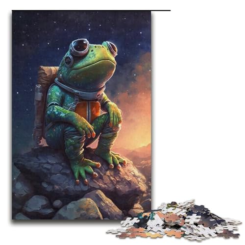Puzzle für Erwachsene, 1000 Teile, Astronauten-Frosch, Familien-Aktivitätspuzzle, anspruchsvoll zu vervollständigen, Aber lustig und humorvoll, Größe 38 x 26 cm Puzzle für Erwachsene, 1000 Teile, Astronauten-Frosch, Familien-Aktivitätspuzzle, anspruchsvoll zu vervollständigen, Aber lustig und humorvoll, Größe 38 x 26 cm von KJYMNC