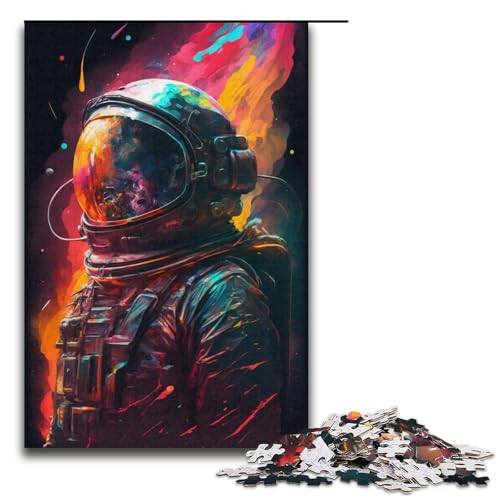 Puzzle für Erwachsene, 1000 Teile, Astronauten-Universum-Puzzle für Lernspiele, Herausforderungsspielzeug, Größe 38 x 26 cm von KJYMNC