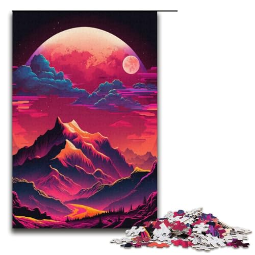 Puzzle für Erwachsene, 1000 Teile, Berglandschaft, Familien-Muster zum Zusammenbauen, eignet ganze Familie, Größe 38x26 cm von KJYMNC
