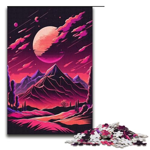 Puzzle für Erwachsene, 1000 Teile, Berglandschaft, Puzzle für Lernspiele, Herausforderungsspielzeug, Größe 38 x 26 cm von KJYMNC