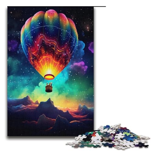 Puzzle für Erwachsene, 1000 Teile, Bunte Heißluftballons, DIY-Puzzle-Spielzeug, anspruchsvoll zu vervollständigen, Aber lustig und humorvoll, für Teenager ab 14 Jahren, Größe 38 x 26 cm von KJYMNC
