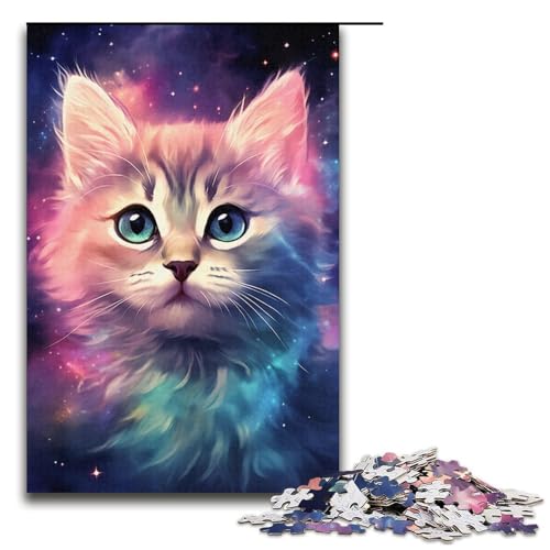 Puzzle für Erwachsene, 1000 Teile, Bunte Katze, DIY-Puzzle, Spielzeug, Weihnachts- und Geburtstagsgeschenke, Größe 38 x 26 cm Puzzle für Erwachsene, 1000 Teile, Bunte Katze, DIY-Puzzle, Spielzeug, Weihnachts- und Geburtstagsgeschenke, Größe 38 x 26 cm von KJYMNC