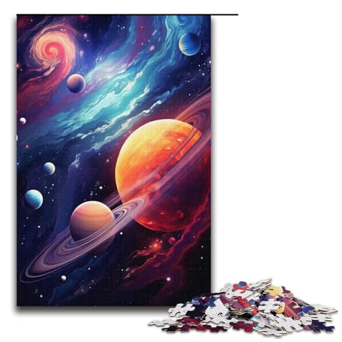 Puzzle für Erwachsene, 1000 Teile, Bunte Planeten, Puzzle, Spielzeug, Geschenk, Wanddekoration, einzigartige Geburtstags, Größe 38 x 26 cm Puzzle für Erwachsene, 1000 Teile, Bunte Planeten, Puzzle, Spielzeug, Geschenk, Wanddekoration, einzigartige Geburtstags, Größe 38 x 26 cm von KJYMNC