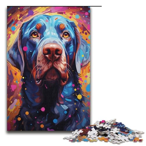Puzzle für Erwachsene, 1000 Teile, Bunte Psychedelia mit Neonhunden, DIY-Puzzle, Spielzeug, Weihnachts- und Geburtstagsgeschenke, Größe 38 x 26 cm Puzzle für Erwachsene, 1000 Teile, Bunte Psychedelia mit Neonhunden, DIY-Puzzle, Spielzeug, Weihnachts- und Geburtstagsgeschenke, Größe 38 x 26 cm von KJYMNC