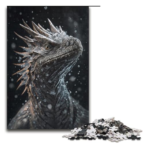 Puzzle für Erwachsene, 1000 Teile, Drachen-Puzzle, Lernspiel, Herausforderungsspielzeug, Größe 38 x 26 cm von KJYMNC