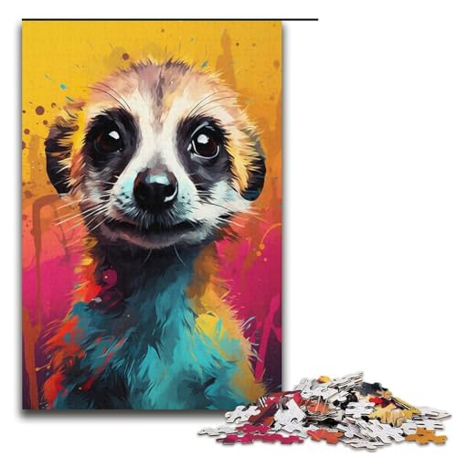 Puzzle für Erwachsene, 1000 Teile, Erdmännchen, buntes Puzzle, Spielzeug, Geschenk, Wanddekoration, einzigartige Geburtstags, Größe 38 x 26 cm Puzzle für Erwachsene, 1000 Teile, Erdmännchen, buntes Puzzle, Spielzeug, Geschenk, Wanddekoration, einzigartige Geburtstags, Größe 38 x 26 cm von KJYMNC