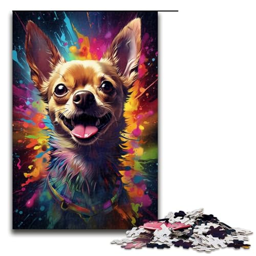 Puzzle für Erwachsene, 1000 Teile, Farbmalerei, Chihuahua-Hund, Puzzle für Erwachsene, Holzpuzzle, herausfordernd zu vervollständigen, Aber lustig und humorvoll, Größe 50 x 75 cm Puzzle für Erwachsene, 1000 Teile, Farbmalerei, Chihuahua-Hund, Puzzle für Erwachsene, Holzpuzzle, herausfordernd zu vervollständigen, Aber lustig und humorvoll, Größe 50 x 75 cm von KJYMNC
