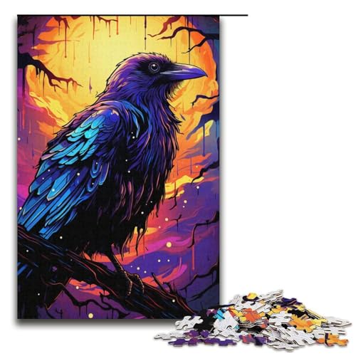 Puzzle für Erwachsene, 1000 Teile, Farbmalerei, Krähe, DIY-Puzzle, Spielzeug, Weihnachts- und Geburtstagsgeschenke, Größe 38 x 26 cm Puzzle für Erwachsene, 1000 Teile, Farbmalerei, Krähe, DIY-Puzzle, Spielzeug, Weihnachts- und Geburtstagsgeschenke, Größe 38 x 26 cm von KJYMNC