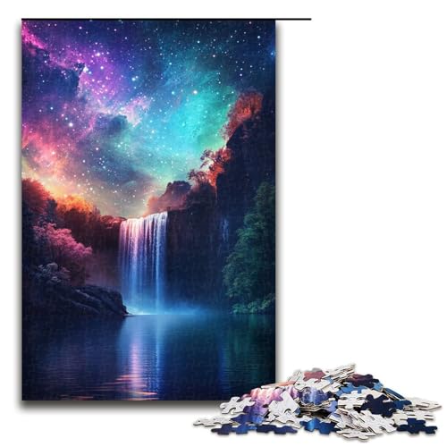Puzzle für Erwachsene, 1000 Teile, Galaxie-Wasserfall, Puzzle für Lernspiele, Herausforderungsspielzeug, Größe 50 x 75 cm von KJYMNC