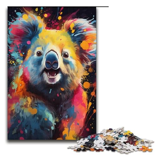 Puzzle für Erwachsene, 1000 Teile, Gemälde, Farbe, Koala, Puzzle, Spielzeug, Geschenk, Wanddekoration, einzigartige Geburtstags, Größe 38 x 26 cm Puzzle für Erwachsene, 1000 Teile, Gemälde, Farbe, Koala, Puzzle, Spielzeug, Geschenk, Wanddekoration, einzigartige Geburtstags, Größe 38 x 26 cm von KJYMNC