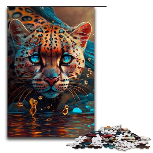 Puzzle für Erwachsene, 1000 Teile, Leoparden-Unterwasser-Puzzle für Lernspiele, Herausforderungsspielzeug, Größe 50 x 75 cm von KJYMNC