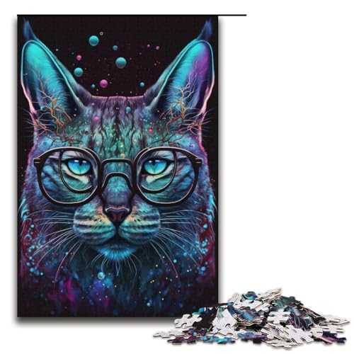 Puzzle für Erwachsene, 1000 Teile, Luchs mit Brille, Puzzlespielzeug, Geschenk, Wanddekoration, einzigartige Geburtstags, Größe 38 x 26 cm Puzzle für Erwachsene, 1000 Teile, Luchs mit Brille, Puzzlespielzeug, Geschenk, Wanddekoration, einzigartige Geburtstags, Größe 38 x 26 cm von KJYMNC