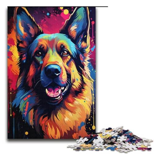 Puzzle für Erwachsene, 1000 Teile, Malen, bunter Deutscher Schäferhund, DIY-Puzzle-Spielzeug, herausfordernd zu vervollständigen, aber lustig und humorvoll, für Teenager ab 14 Jahren, Größe 38 x 26 cm Puzzle für Erwachsene, 1000 Teile, Malen, bunter Deutscher Schäferhund, DIY-Puzzle-Spielzeug, herausfordernd zu vervollständigen, aber lustig und humorvoll, für Teenager ab 14 Jahren, Größe 38 x 26 cm von KJYMNC