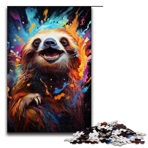 Puzzle für Erwachsene, 1000 Teile, Malen, farbenfrohe Faultierkunst, Familienaktivitätspuzzle, anspruchsvoll zu vervollständigen, Aber unterhaltsam und humorvoll, Größe 50 x 75 cm Puzzle für Erwachsene, 1000 Teile, Malen, farbenfrohe Faultierkunst, Familienaktivitätspuzzle, anspruchsvoll zu vervollständigen, Aber unterhaltsam und humorvoll, Größe 50 x 75 cm von KJYMNC