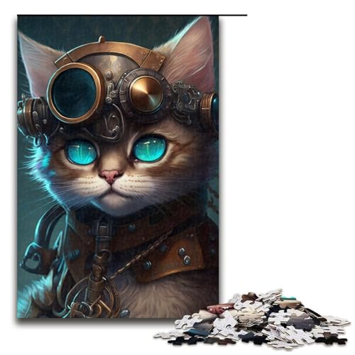 Puzzle für Erwachsene, 1000 Teile, Mechaniker-Katze, DIY-Puzzle, Spielzeug, Weihnachts- und Geburtstagsgeschenke, Größe 50 x 75 cm Puzzle für Erwachsene, 1000 Teile, Mechaniker-Katze, DIY-Puzzle, Spielzeug, Weihnachts- und Geburtstagsgeschenke, Größe 50 x 75 cm von KJYMNC